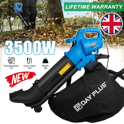£53.48 • Buy DAYPLUS Leaf Blower And Vacuum 3in1 3500W W/ Rake Garden Vac & Shredder 35L Bag