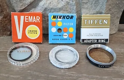 Set Of 3 Vintage 52mm: Venmar Coated Filter Nikkor Screw In Mount Tiffen Adapt • $14.98