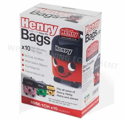 £10.49 • Buy 10 X Genuine Numatic Henry Edward James Nuvac Hepa Flo Vacuum Cleaner Bags NEW