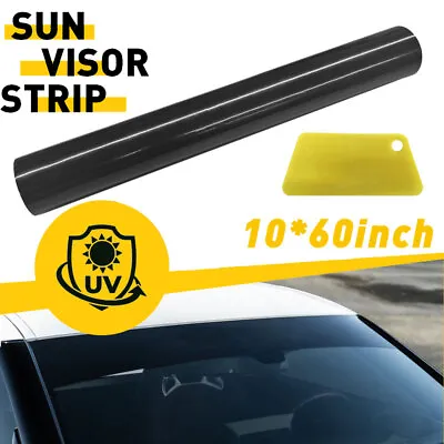 Car Window Sun Visor Strip Tint Film Front Windshield UV Shade DIY Decal Banner • $10.99