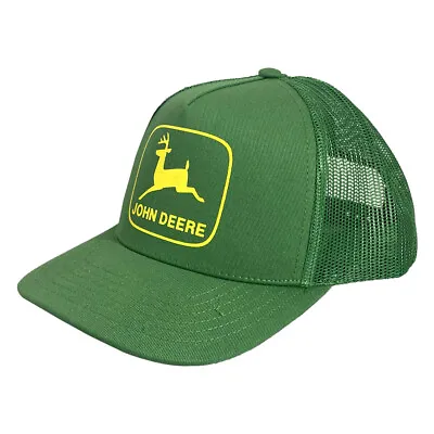 John Deere LP83269-JD Twill/Mesh Trucker Cap/Hat Green/Yellow One Size • $28