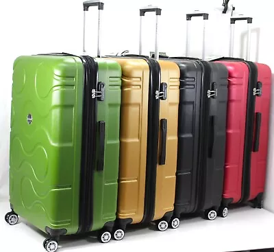 Expandable LARGE 30   Suitcases Lightweight 4 Wheel ABS Hard Shell Cabin Luggage • £49.99