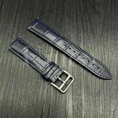 16 17 18 19 20 21 22 MM Watch Band Strap D/Blue Genuine Leather Fits Timex Quick • $12.99