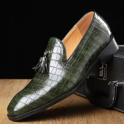 Mens Pointed Toe Formal Dress Business Oxford Slip On Loafers Shoes Tassel • $36.97