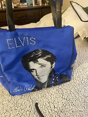 Elvis Presley Tote Handbag Zipper Top Pockets Rhinestones Vintage • $9