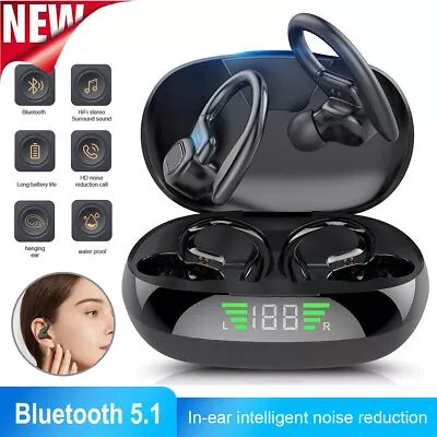 Bluetooth Wireless Headphones Earphones TWS Ear Hook Sports For IPhone Android • £12.99