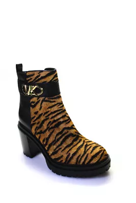Michael Michael Kors Womens Marigold Tiger Print PARKER LUG BOOTIE Shoes Size 10 • $104