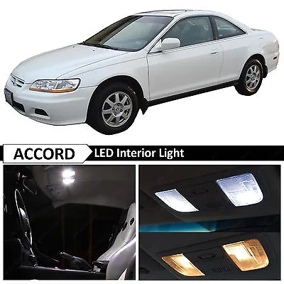 $10.49 • Buy 10x White LED Interior Lights Package Fits 1998-2002 Honda Accord Coupe