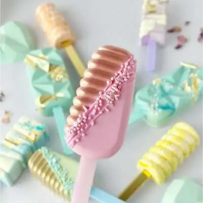 Silicone Ice Cream Mould Popsicle Lolly Frozen Dessert Maker Cakesicles 4 Oval • £2.49