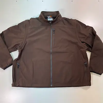 Men's 4XL 5.11 Tactical Valiant Softshell Jacket 108 Brown Military Convert Vest • $79.96