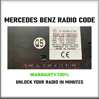 Mercedes Radio Code Unlock Stereo Audio 10cd Mf2910 Alpine Becker 10 Pin Service • $3.99