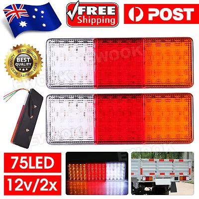 $29.95 • Buy 2X 75 LED Tail Lights Trailer Ute Caravan Truck Stop Indicator Rear LAMP 12V