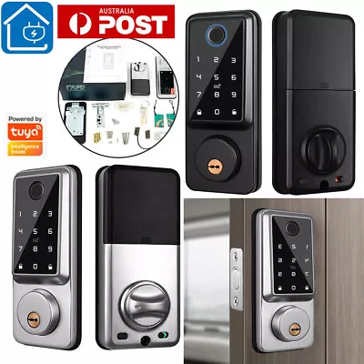 Wifi Smart Door Lock Front Deadbolts APP Fingerprint Card Keyless Digital Keypad • $94.33