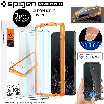 For Google Pixel 8/ Pro Screen Protector SPIGEN AlignMaster Tempered Glass 2 PCS • $29.99