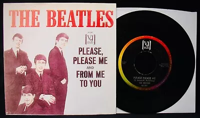 THE BEATLES~Please Please Me + From Me To You~Classic 45 & Sleeve~VEE JAY #VJ581 • $19.99