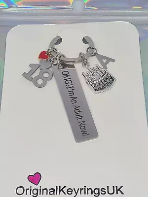 Personalised 18th Birthday Gift Keyring Happy 18th Birthday Present Gift For Her • £4.99