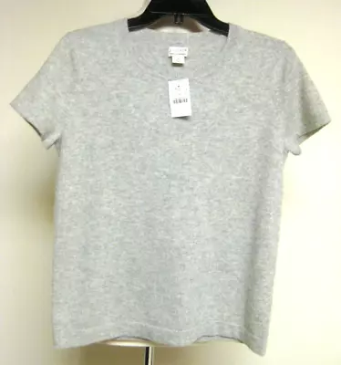 J For J Crew NWT 100% Soft Cashmere S/S T Shirt Crew Neck Sweater S Heather Gray • $90