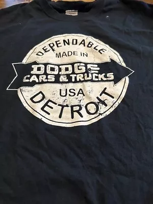 Retro Throwback Dependable Dodge Cars & Trucks Made In Detroit Black T-Shirt L • $6