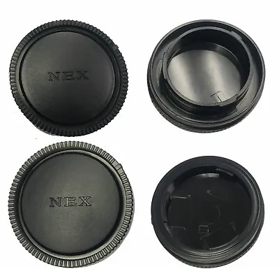 Body Cap Plus Rear Cap For SONY NEX E MOUNT Camera Lenses Camera Free Shipping • $10.95