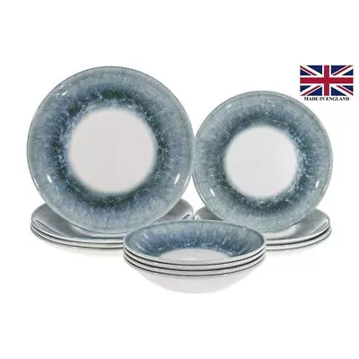 $59 • Buy Queens By Churchill - 12pc Dinner Set Contemporary Oracle Blue (Made In England)