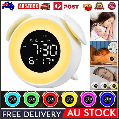 $46.99 • Buy Digital Alarm Clock 7 Color Wake Up Night Light Lamp With Sunrise Sunrise Sunset