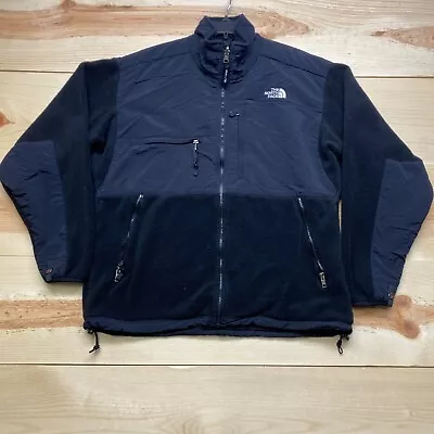 Vintage North Face Jacket Large Black Fleece Full Zip Denali Outdoors USA Made • $49.99