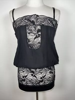 La Perla Black Peek A Boo Lace Nightgown Size Small • $98