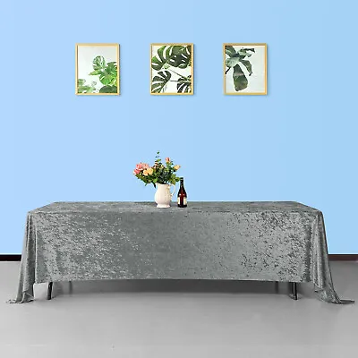 Crushed Velvet Cloth Table Covers Party Wedding Decoration Rectangle Tablecloths • $36.28