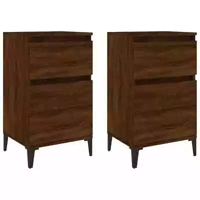 2x Wooden Bedside Tables Drawers Storage Side Cabinets Bedroom Nightstand Oak • $115.62