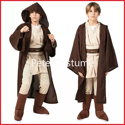 Star Wars Obi Wan Kenobi Jedi Kids Costume Classic Child Hooded Jedi Robe Outfit • $39.39