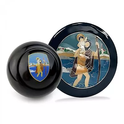 St Christophorus 2Pc Kit - Horn Button & Black 12mm Shift Knob Bus Bug Golf • $123.26