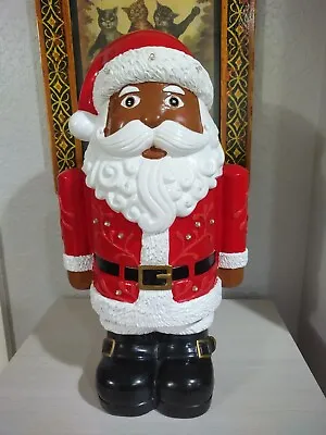 17  Santa Lights Up Christmas Statue Greeter  NEW Plow & Hearth Twinkles Timer • $65