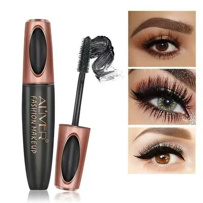 Black 3D Silk Fiber False Lash Mascara Waterproof Eyelash Extension Volume • £3.60