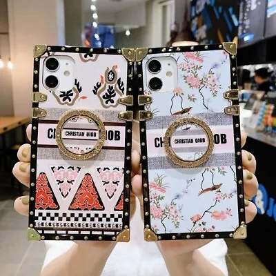 $12.99 • Buy For IPhone 12 11 Pro Max XS XR 7 8  Metal Marble Flower Square Case Cover 