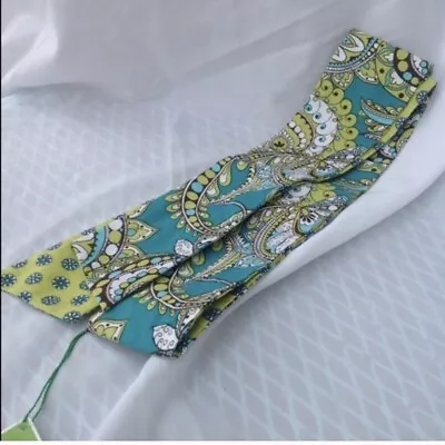 Vera Bradley Peacock Blue Green Floral Paisley Fabric Belt Sash Womens One Size • $29.50