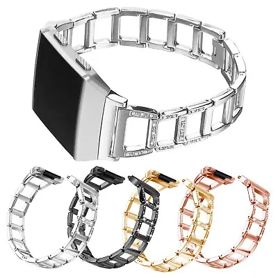 $57.57 • Buy StrapsCo Stainless Link Rhinestone Watch Band Bracelet Strap For Fitbit Ionic
