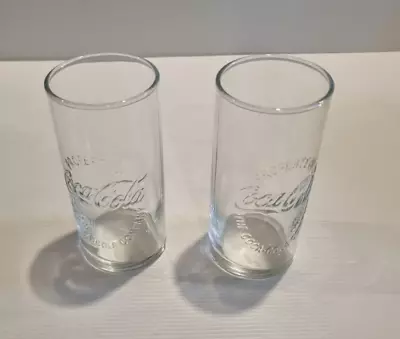 Coca Cola Glasses X2 Collectible 300Ml Novelty Gift Glass Tracked Postage • $30.58