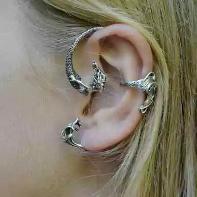 Mermaid Ear Cuff Unique Vintage Style Fantasy Jewelry Silver Tone • $12