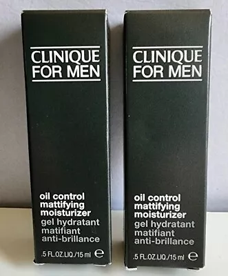 Lot 2 Clinique For Men Oil Control Mattifying Moisturizer Gel/lotion .5 Oz Each • $24.90