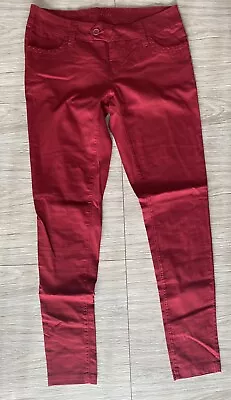 Freestyle Revolution Woman’s Flat Front Skinny Stretch Red Pants Size 11 • $14
