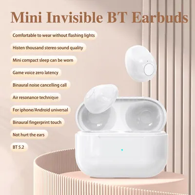 Invisible TWS Earbuds Micro Bluetooth Earbuds Sleep Mini Wireless Earphones US • $14.99