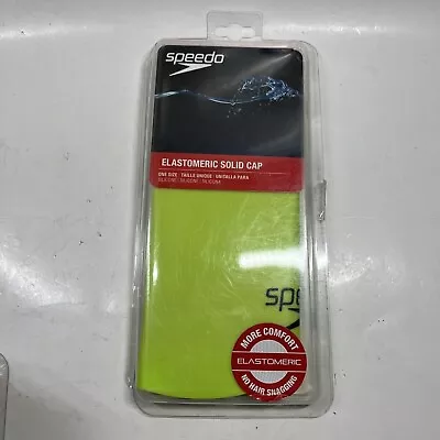 Speedo Elastomeric Solid Silicone Swim Cap - Adult / One Size - Sport Neon • $8.99