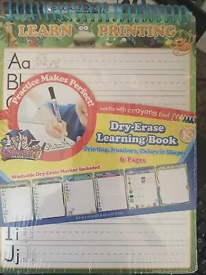 $6 • Buy Smart Dudes Dry Erase Learning Book.K+ Printing Numbers Colors Shapes 8.5 X 11