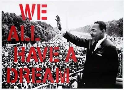 Mr Brainwash WE ALL HAVE A DREAM RED MLK PRINT Martin Luther King Obey Giant • $1299.99