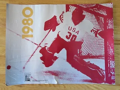 Rare XIII OLYMPIC WINTER GAMES Lake Placid 1980 Poster JIM CRAIG Miracle On Ice • $450