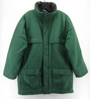 VINTAGE Eastern Mountain Sports Jacket Men Large Green EMS Parka Wool Lined 90s* • $62.29