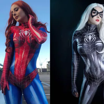 £17.99 • Buy  Women-Spiderman Superhero Lycra Jumpsuit Halloween Costume Girl Cosplay Outfit 