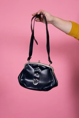 £29.99 • Buy 60s Vintage Navy Blue & Silver Studded Maclaren Shoulder Bag 1960s Mod Scooter