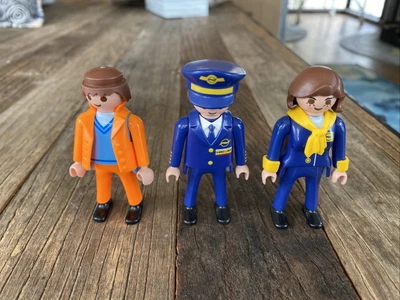 £6.92 • Buy Playmobil Aero Line Pilot Figure #3185 Plus Flight Attendant & Janitor