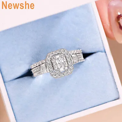 Newshe Jewelry Vintage Wedding Bridal Ring Set Promise Ring For Women 925 Silver • $40.99